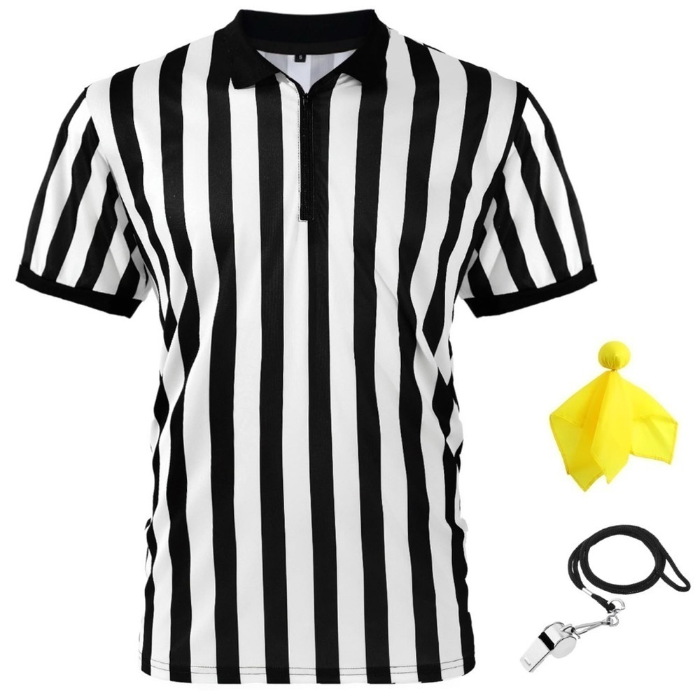 MUSSAY Black & White Stripped Referee Shirt